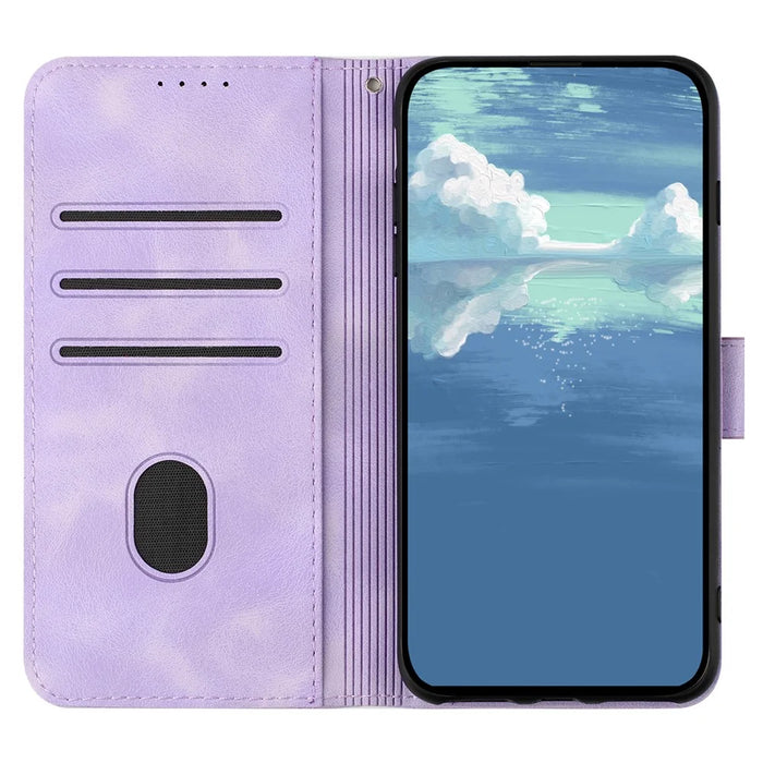 YX0040 For Sony Xperia 1 VI Case with Hand Strap Geometry Leather Phone Cover -  Light Purple - 2