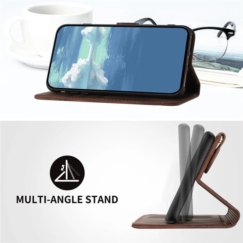 YX0040 For Sony Xperia 10 VI Case Geometry PU Leather Folio Flip Phone Cover - Coffee - 4