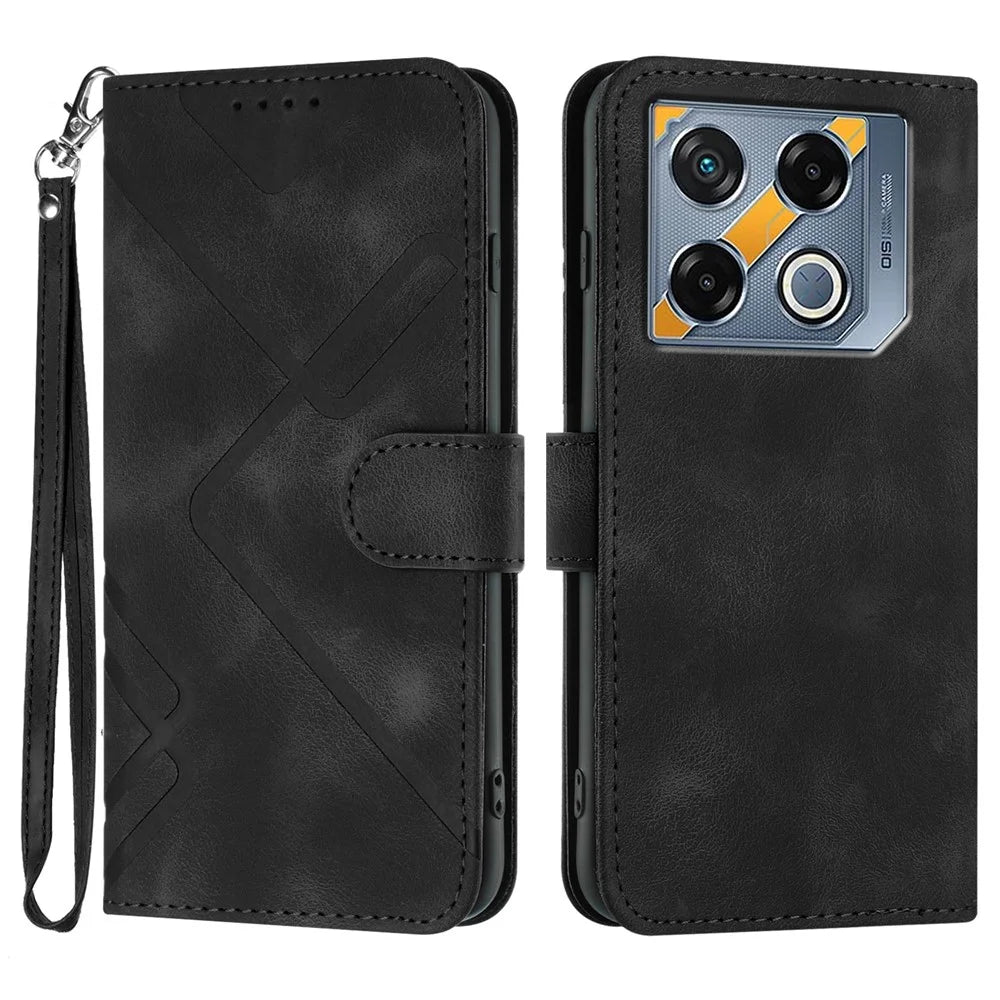 YX0040 For Infinix GT 20 Pro 5G Case Geometry Leather Phone Cover with Stand - Black - 1