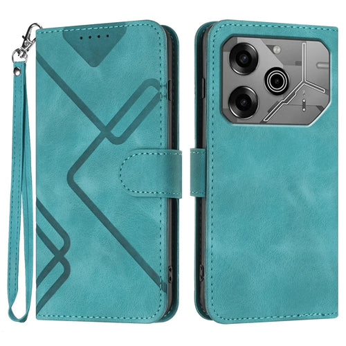 YX0040 For TECNO Pova 6 5G / Pova 6 Pro 5G Leather Case Geometry Phone Cover - Baby Blue - 1