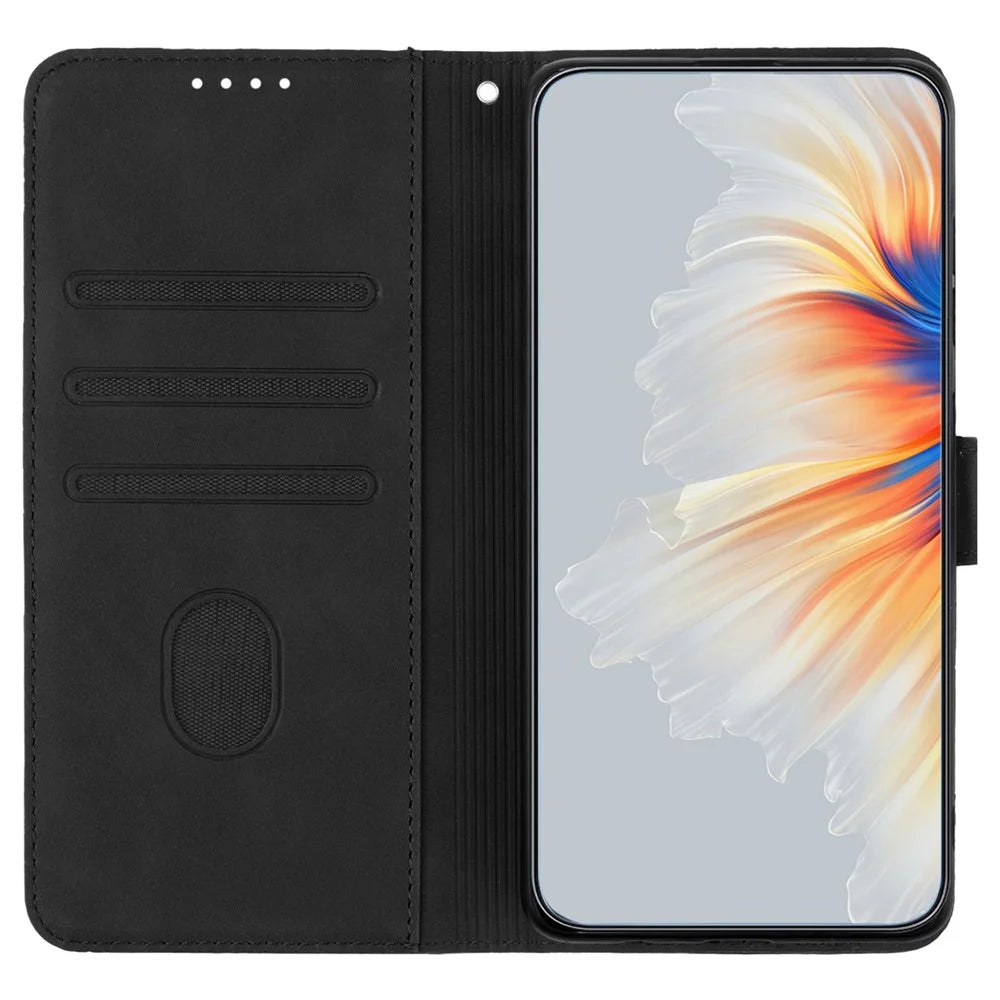 YX0030 For iPhone 16 Pro Max Case PU Leather Wallet Phone Cover Smile Letter - Black - 2