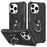 For iPhone 14 Pro Max Shockproof Phone Case Rotatable Ring Holder Kickstand Protective Phone Cover - Black - 1