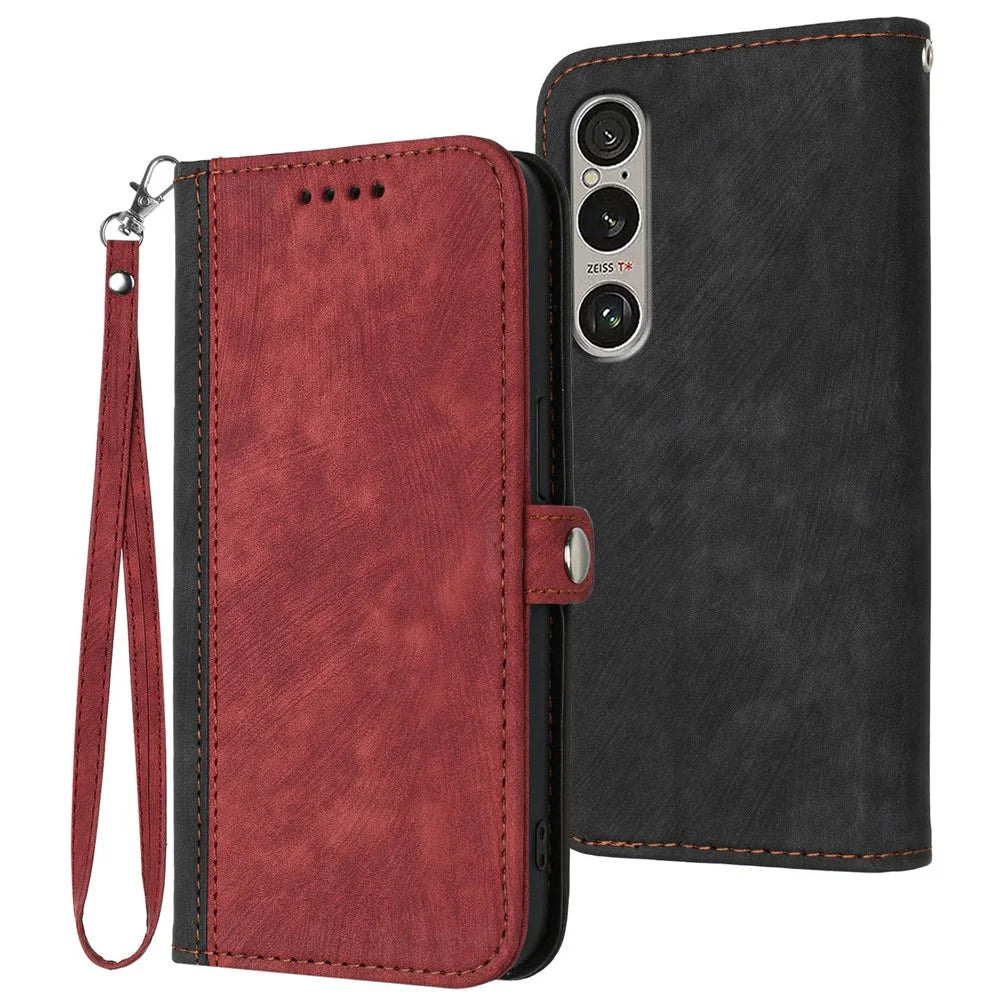 YX0020 For Sony Xperia 1 VI Case Phone Leather Cover with Wallet Stand - Red - 1