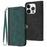 YX0020 For iPhone 16 Pro Max Case Phone Leather Cover Dual Magnetic Clasps - Blackish Green - 1