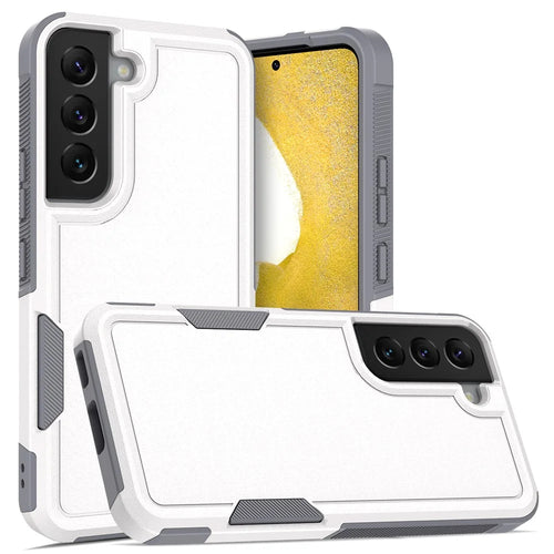 For Samsung Galaxy S22 5G Hard PC + Soft TPU Dual Layer Protection Case Anti-scratch Phone Cover - White - 1