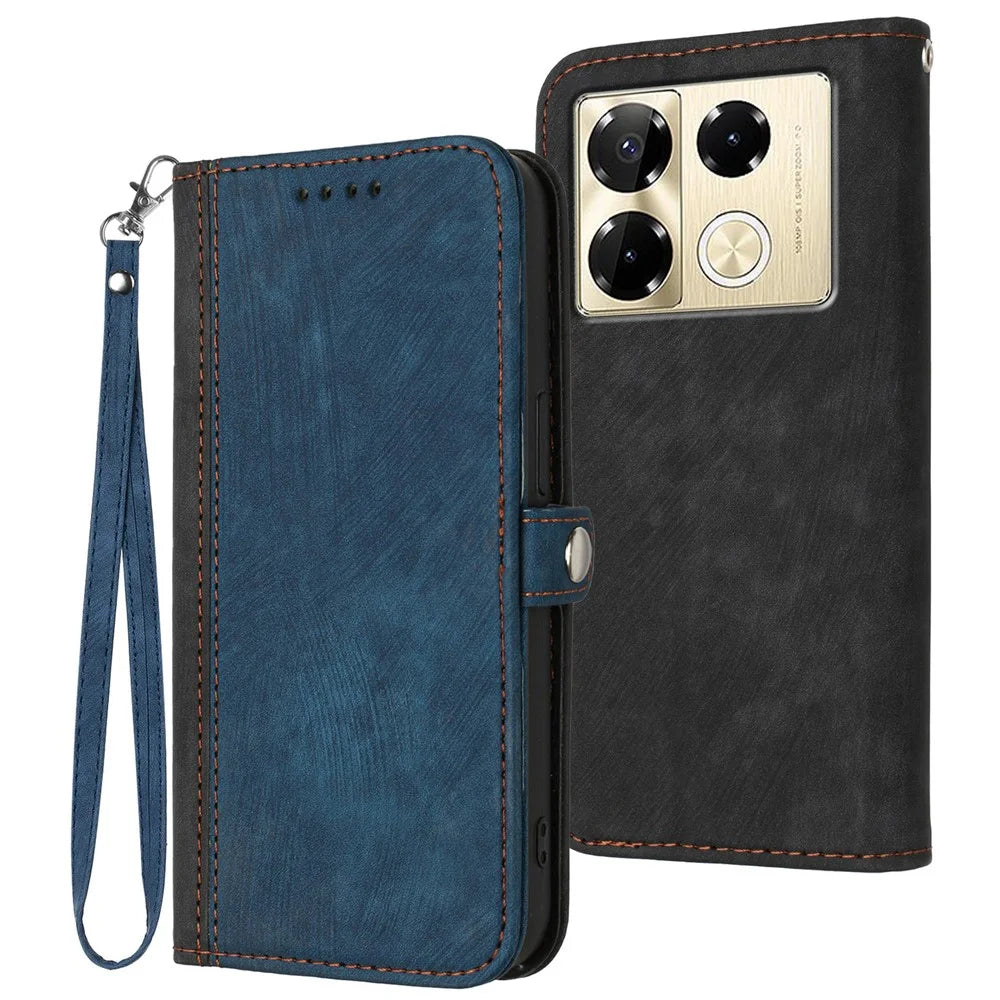 YX0020 For Infinix Note 40 Pro 4G / 5G / Note 40 Pro+ Case Wallet PU Leather Phone Cover - Sapphire - 1