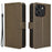 For Blackview Wave 6C Case Diamond Texture Leather Phone Cover with TPU Inner Shell - Brown - 1
