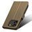 For Blackview Wave 6C Case Diamond Texture Leather Phone Cover with TPU Inner Shell - Brown - 5