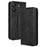 For Blackview Wave 6C Case Magnetic Closure Vintage Leather Wallet Phone Cover - Black - 1