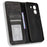 For Blackview Wave 6C Case Magnetic Closure Vintage Leather Wallet Phone Cover - Black - 5