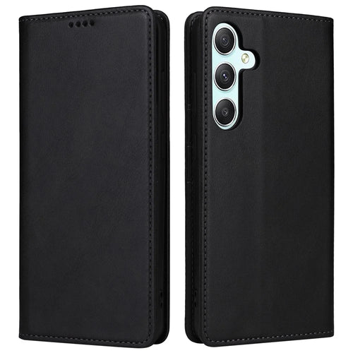 For Samsung Galaxy A34 5G Case Leather RFID Blocking Card Slots Phone Cover - Black - 1