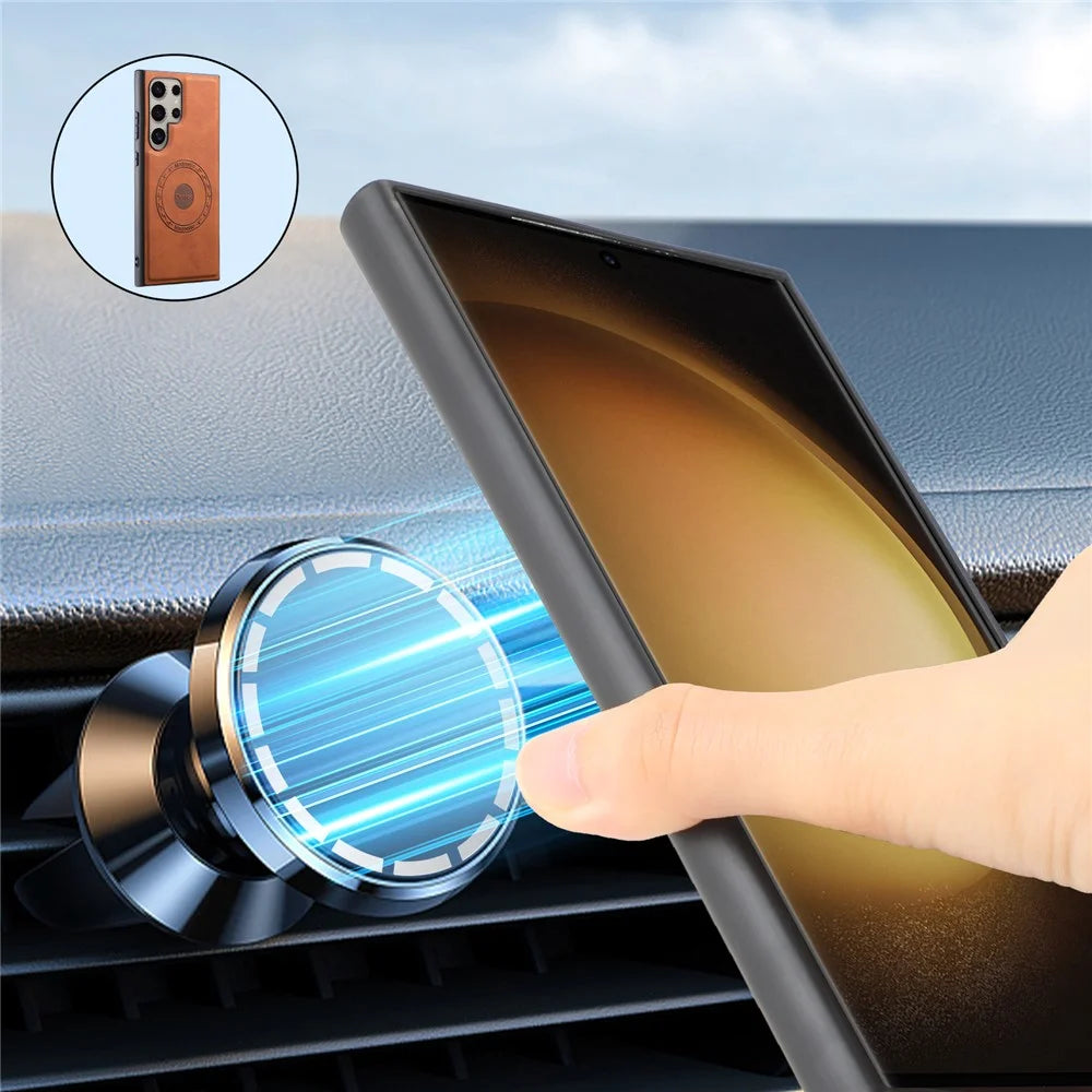 DENIOR D14 For Samsung Galaxy S24 Ultra Magnetic Case 2 in 1 Detachable Leather+PC+TPU Phone Cover - Brown - 7
