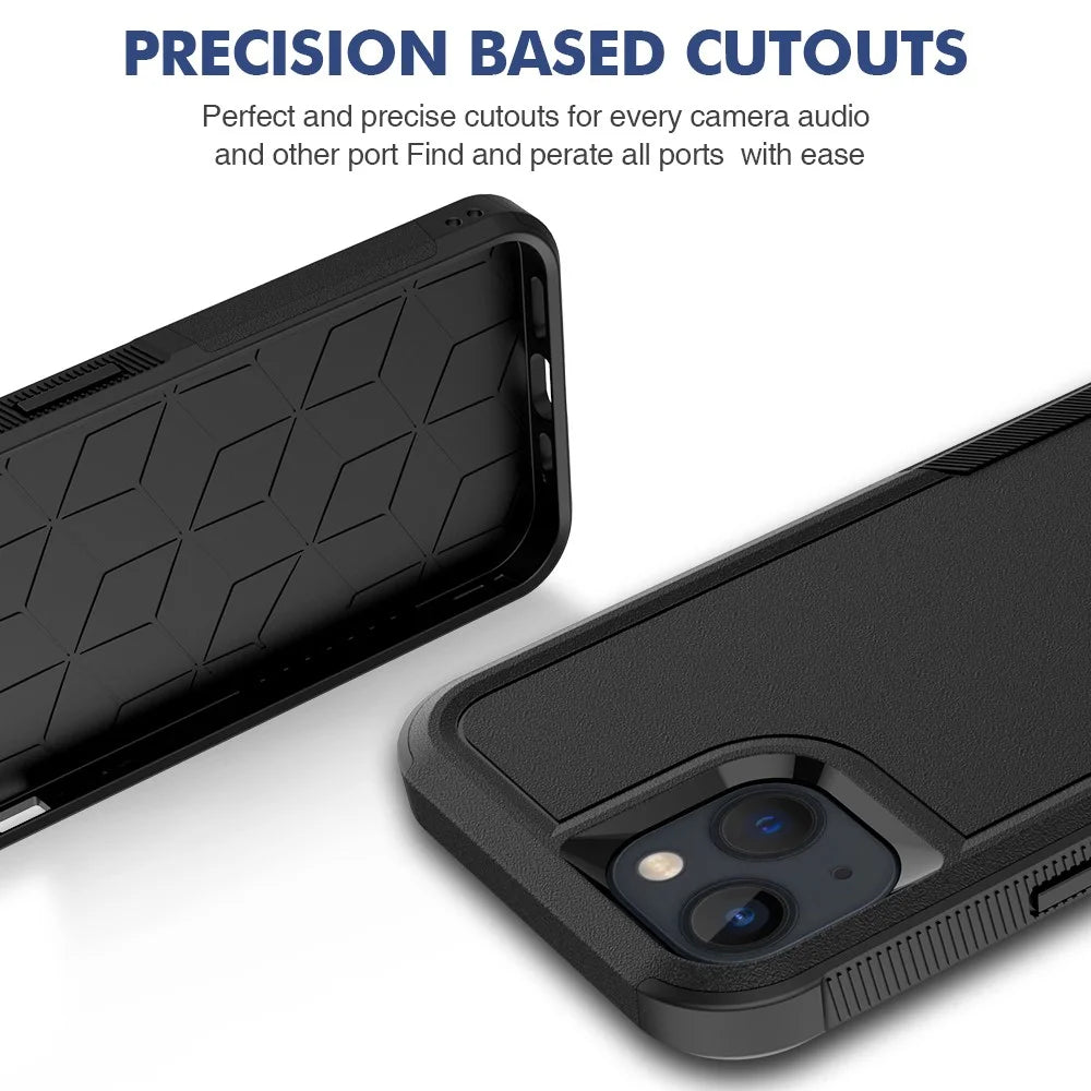 For iPhone 13 6.1 inch Anti-fingerprint Lightweight PC + Soft TPU Dual Layer Protection Case Anti-scratch Phone Cover - Black - 2