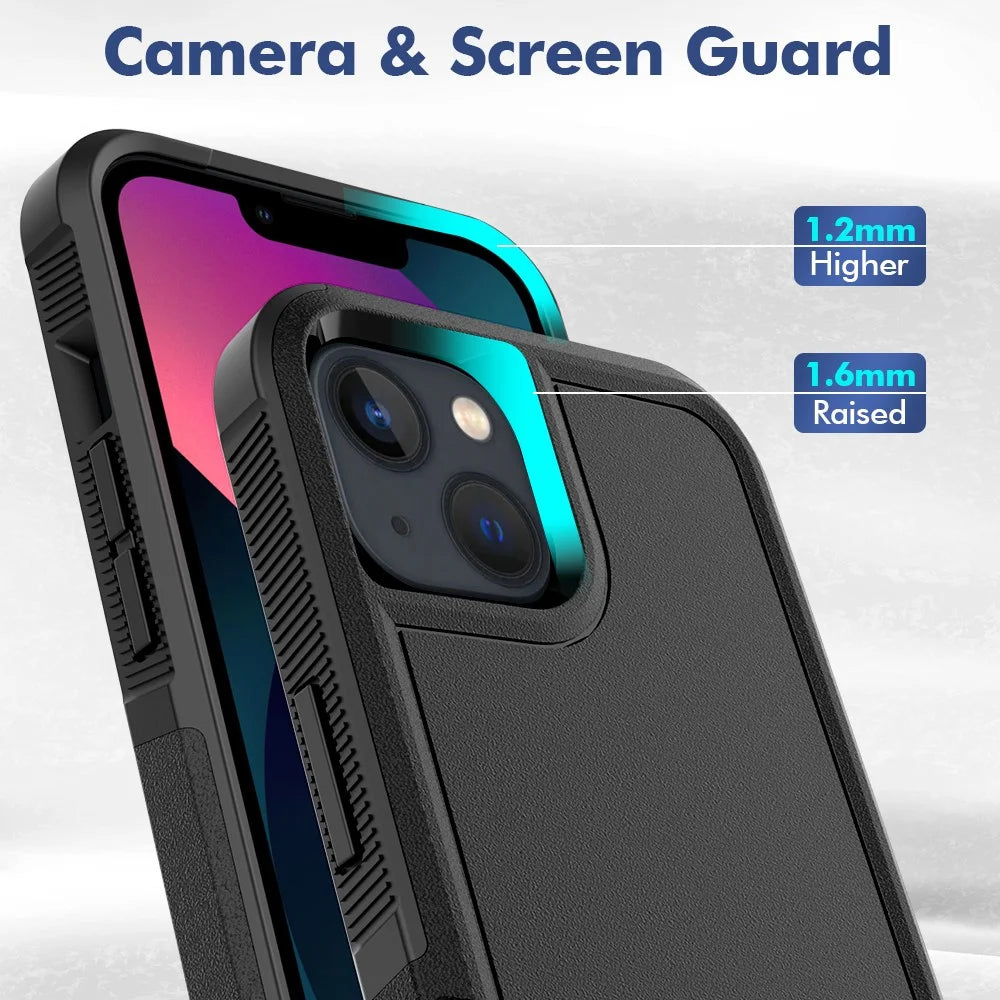 For iPhone 13 6.1 inch Anti-fingerprint Lightweight PC + Soft TPU Dual Layer Protection Case Anti-scratch Phone Cover - Black - 5