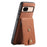 DENIOR D14 For Google Pixel 8a Kickstand Case Card Holder Phone Cover Magnetic Case - Brown - 2