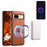 DENIOR D14 For Google Pixel 8a Kickstand Case Card Holder Phone Cover Magnetic Case - Brown - 5