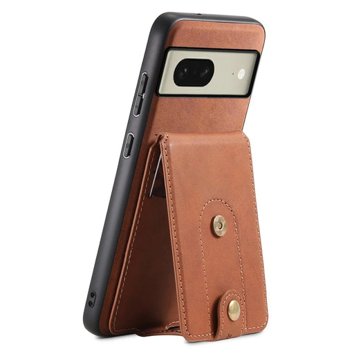 DENIOR D14 For Google Pixel 8 Case 2 in 1 Detachable PU+PC+TPU Magnetic Phone Cover - Brown - 2