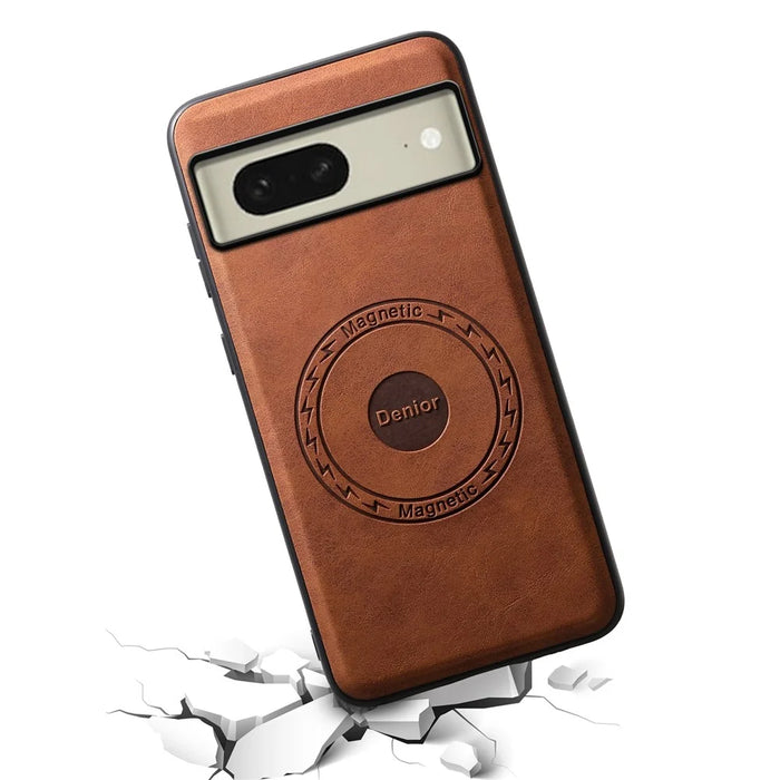 DENIOR D14 For Google Pixel 8 Case 2 in 1 Detachable PU+PC+TPU Magnetic Phone Cover - Brown - 4