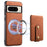 DENIOR D14 For Google Pixel 8 Pro Magnetic Case Card Bag Hybrid PC+TPU Phone Cover - Brown - 1