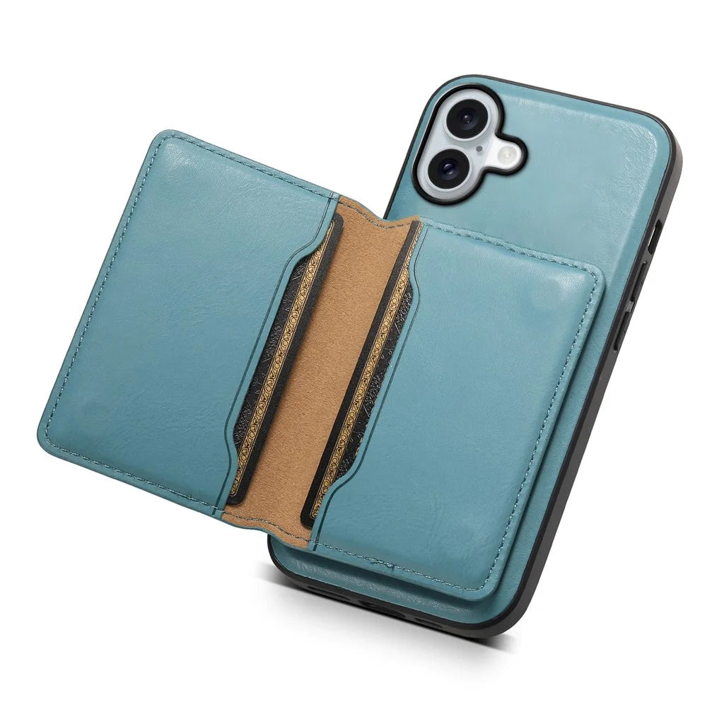 DENIOR D12 For iPhone 16 Plus Magnetic Case Hybrid TPU+PC Phone Cover - Blue - 3