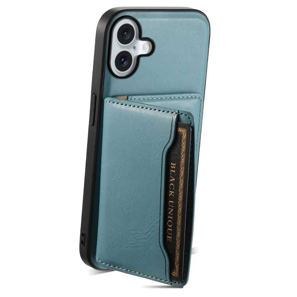DENIOR D12 For iPhone 16 Plus Magnetic Case Hybrid TPU+PC Phone Cover - Blue - 4
