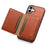 DENIOR D12 For iPhone 16 Case Compatible with Magsafe PU+TPU+PC Phone Cover - Brown - 3