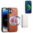 DENIOR D12 For iPhone 16 Case Compatible with Magsafe PU+TPU+PC Phone Cover - Brown - 5