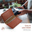 DENIOR D12 For iPhone 16 Case Compatible with Magsafe PU+TPU+PC Phone Cover - Brown - 6
