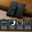 DG.MING for Sony Xperia 10 VI Case Removable 2 in 1 Split Leather Flip Phone Cover - Black - 5