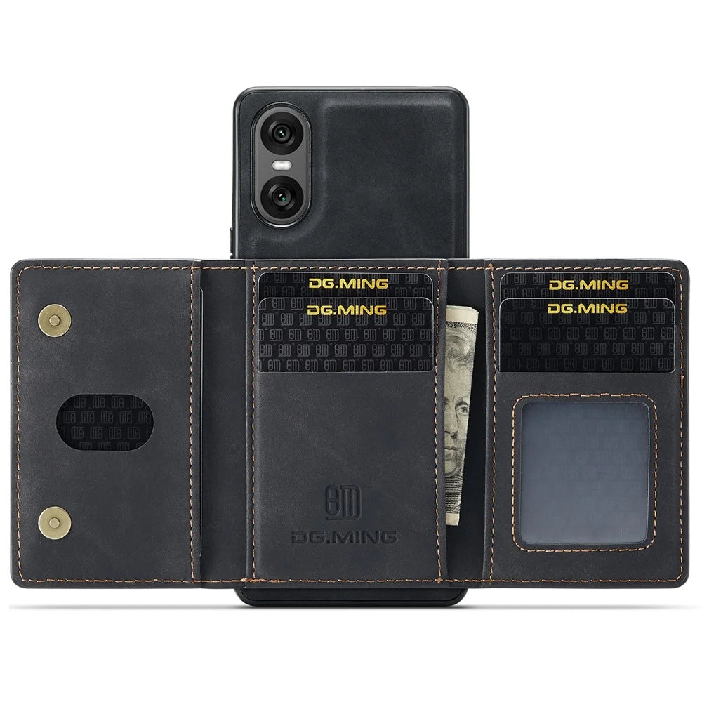 DG.MING M2 Series for Sony Xperia 10 VI Case Detachable Wallet PU+PC+TPU Phone Cover - Black - 2