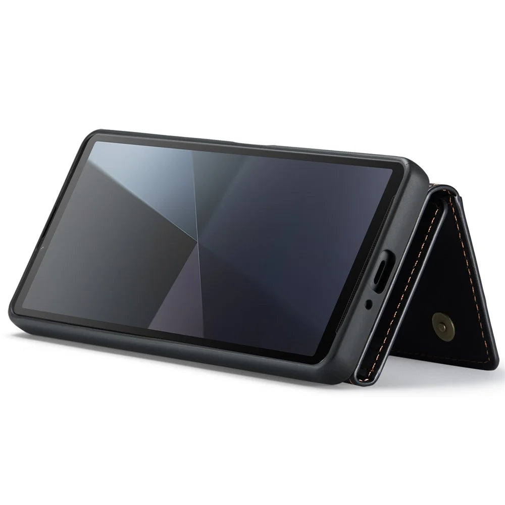 DG.MING M2 Series for Sony Xperia 10 VI Case Detachable Wallet PU+PC+TPU Phone Cover - Black - 3