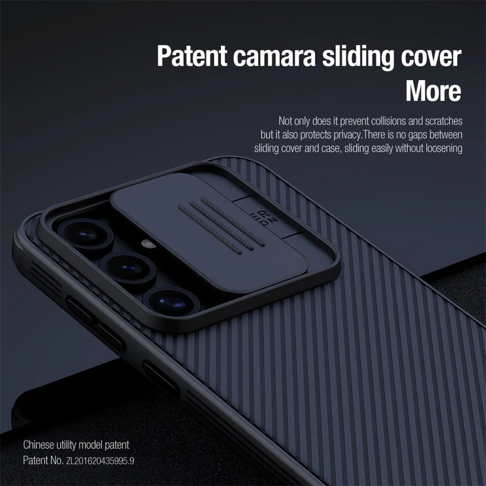 NILLKIN Camshield Pro Series for Samsung Galaxy S24 FE Case PC+TPU Slide Camera Lid Phone Cover - Black - 5