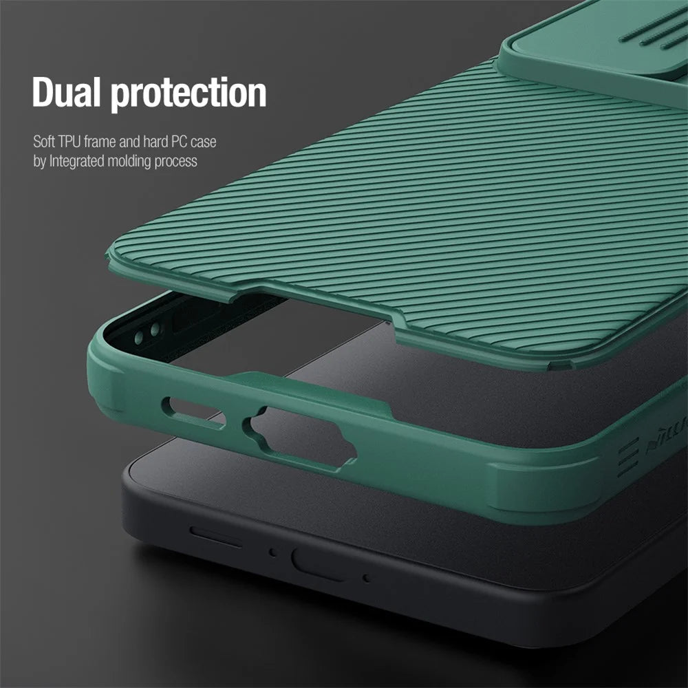 NILLKIN Camshield Pro Series for Samsung Galaxy S24 FE Case PC+TPU Slide Camera Lid Phone Cover - Black - 6