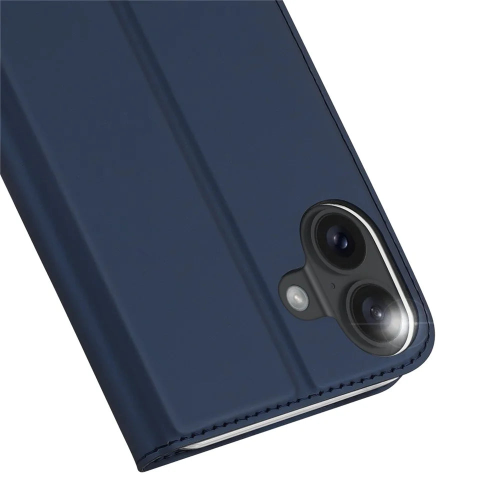 DUX DUCIS Skin Pro Series For iPhone 16 Plus Case Card Slot Stand Leather Phone Cover - Blue - 4