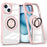 For iPhone 13  /  14 Case Compatible with MagSafe PC+TPU Kickstand Clear Phone Cover - Pink - 1
