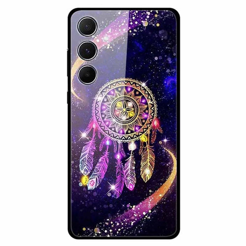 For Samsung Galaxy A55 5G Case Pattern Print Tempered Glass+TPU Anti-Fall Cell Phone Cover - Dream Catcher - 1