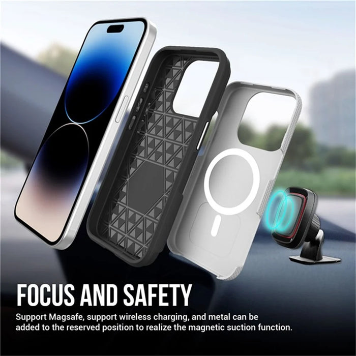 For iPhone 16 Plus Case Compatible with MagSafe TPU+PC Anti-Scratch Phone Cover - Black - 4