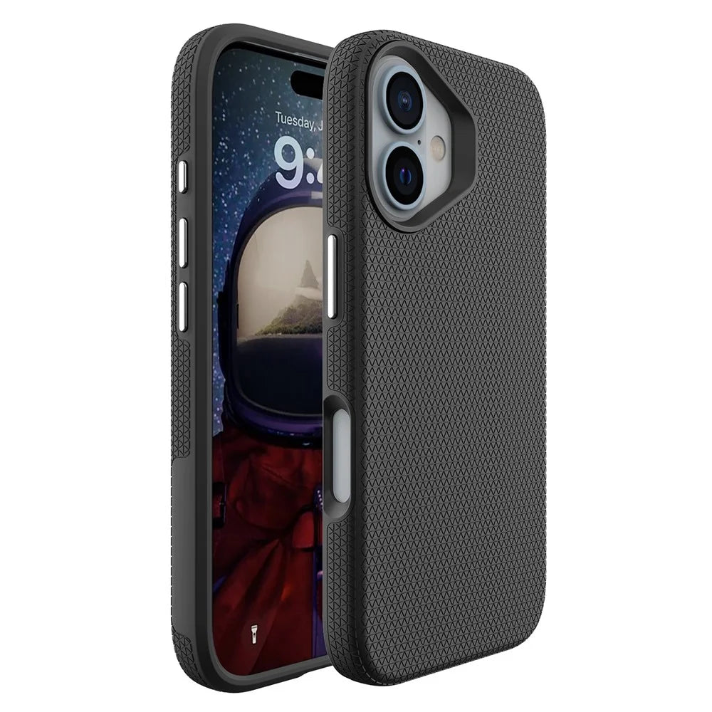 For iPhone 16 Case Compatible with MagSafe Protective TPU+PC Phone Cover - Black - 1