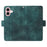 For iPhone 16 Leather Cases Wallet Rhombus Imprinted Phone Cover Stand with Strap - Green - 5