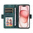 For iPhone 15 Leather Cases Wallet Rhombus Imprinted Phone Cover Stand with Strap - Green - 2
