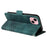 For iPhone 15 Leather Cases Wallet Rhombus Imprinted Phone Cover Stand with Strap - Green - 4