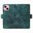 For iPhone 15 Leather Cases Wallet Rhombus Imprinted Phone Cover Stand with Strap - Green - 5
