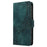 For iPhone 15 Leather Cases Wallet Rhombus Imprinted Phone Cover Stand with Strap - Green - 6