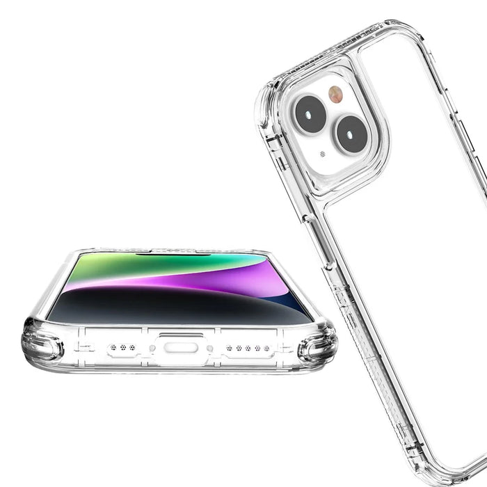 For iPhone 14 Plus / 15 Plus Case Acrylic+TPU Anti-drop Clear Phone Cover - 4