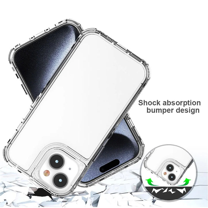 For iPhone 15 Case Hybrid Acrylic+TPU 3-in-1 Transparent Phone Cover - 4