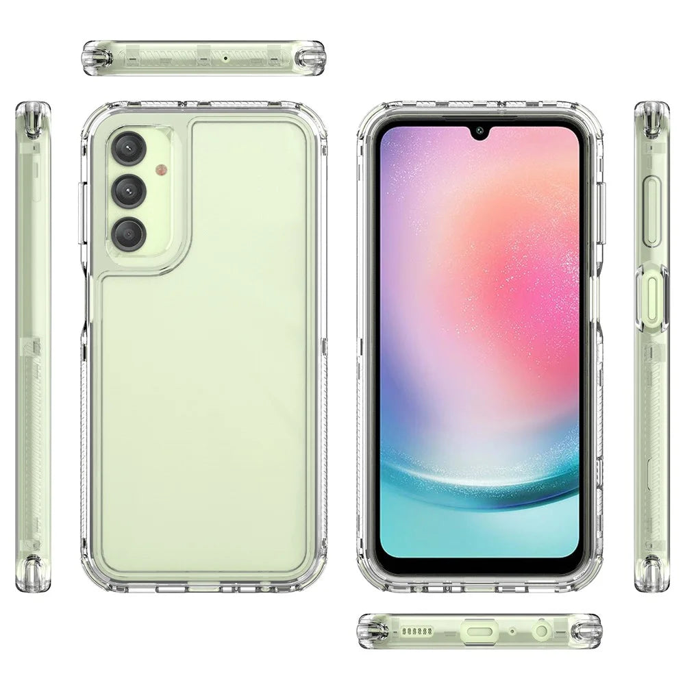 For Samsung Galaxy A24 4G (162.1 x 77.6 x 8.3mm) Clear Case Acrylic+TPU Hybrid Phone Cover - 7