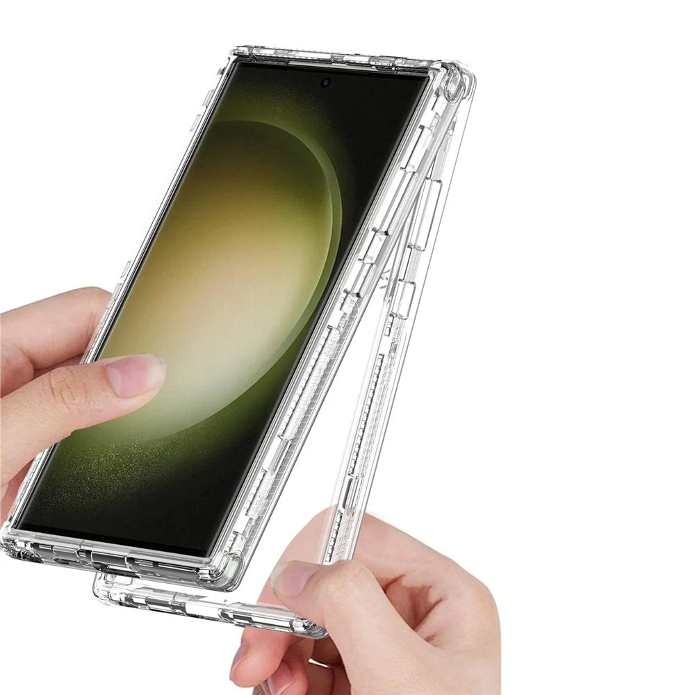 For Samsung Galaxy S24 Ultra Case Acrylic+TPU Phone Cover 3-in-1 Clear - 3