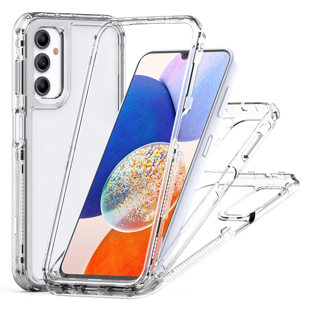 For Samsung Galaxy A14 5G / 4G Clear Phone Case Acrylic+TPU 3-in-1 Design - 1