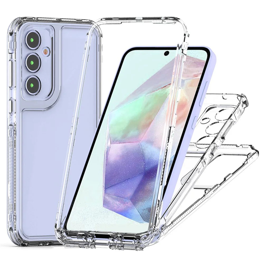 For Samsung Galaxy A55 5G Case Acrylic+TPU Phone Cover HD Transparent - 1