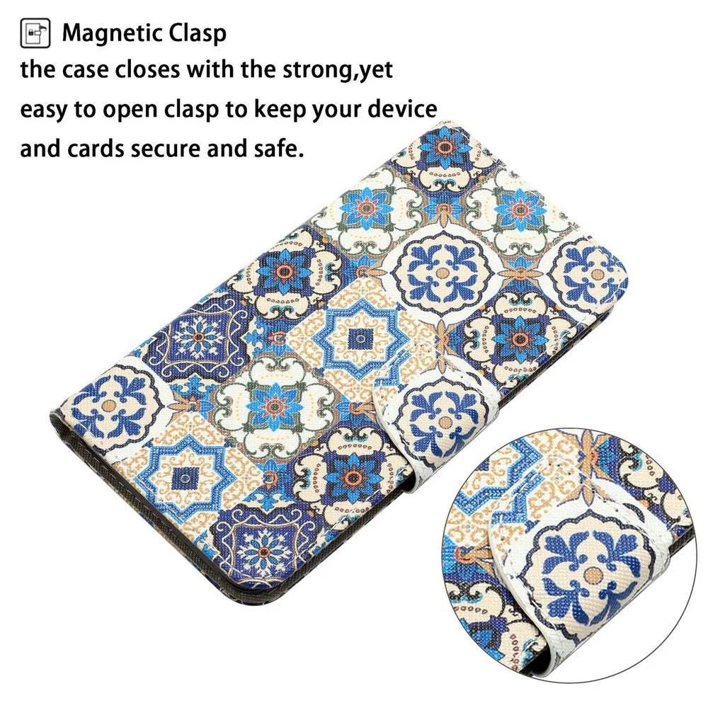 For Samsung Galaxy A13 4G / 5G / A04s 4G (164.7mm) Phone Case Pattern Printing PU Leather Wallet Cover with Stand - Retro Totem - 4